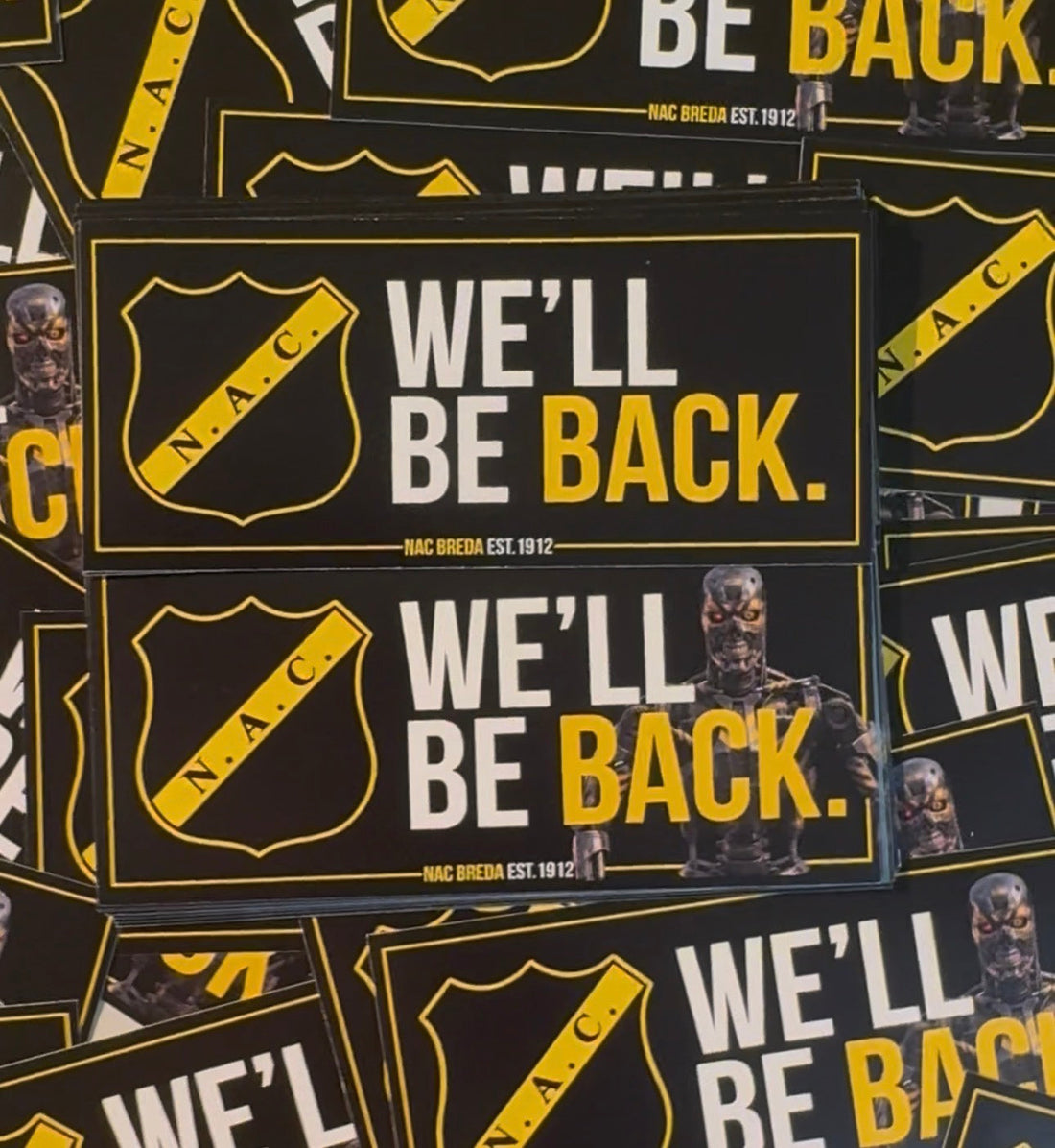 We'll Be Back: NAC's belofte, nu ook als sticker