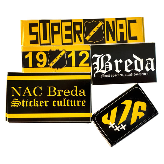NAC Breda stickerpakket met Super NAC, 1912, Breda en 076 stickers