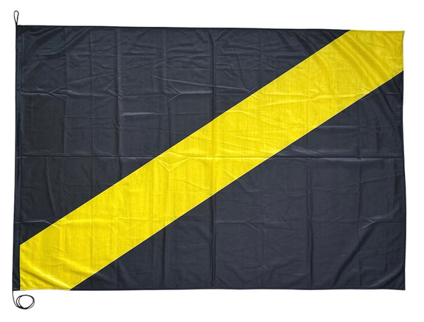 NAC Breda verenigingsvlag, zwart met gele diagonale baan